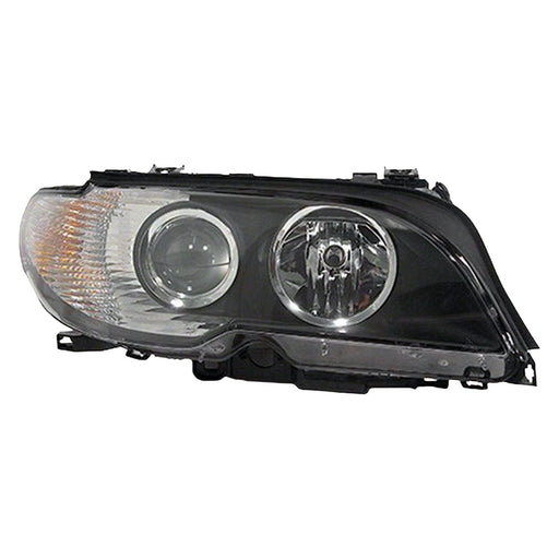 2003-2006 BMW 325Ci/330Ci Passenger Side Headlight Lens Housing Halogen W/White Turn Signal Lens From 3/03 Convertible/Coupe - BM2519112-Partify-Painted-Replacement-Body-Parts