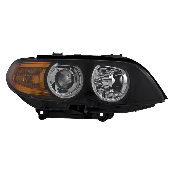 2004-2006 BMW X5 Passenger Side Headlight Lens Housing Halogen W/Yellow Turn Indicator - BM2519146-Partify-Painted-Replacement-Body-Parts