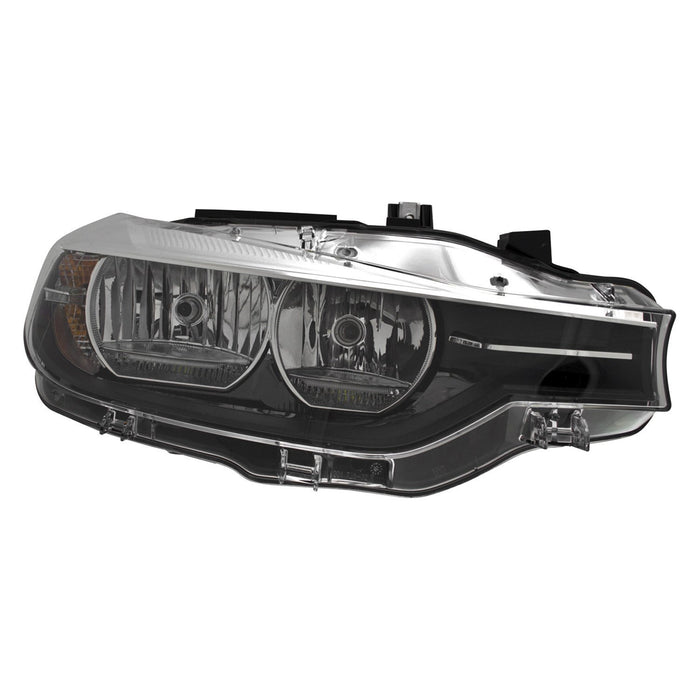2016-2018 BMW 320i/328d/328d xDrive/328i/328i xDrive/340i Passenger Side Headlight Lens Housing F30 Halogen Sedan/Wagon - BM2519166-Partify-Painted-Replacement-Body-Parts