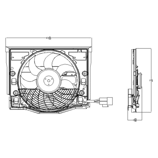 2001-2005 BMW 320i A/C Condenser Fan Assembly - BM3020100-Partify-Painted-Replacement-Body-Parts