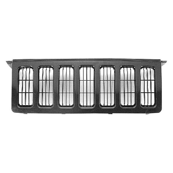 2006-2007 Jeep Commander Grille Matte Black With Black Moulding - CH1200302-Partify-Painted-Replacement-Body-Parts