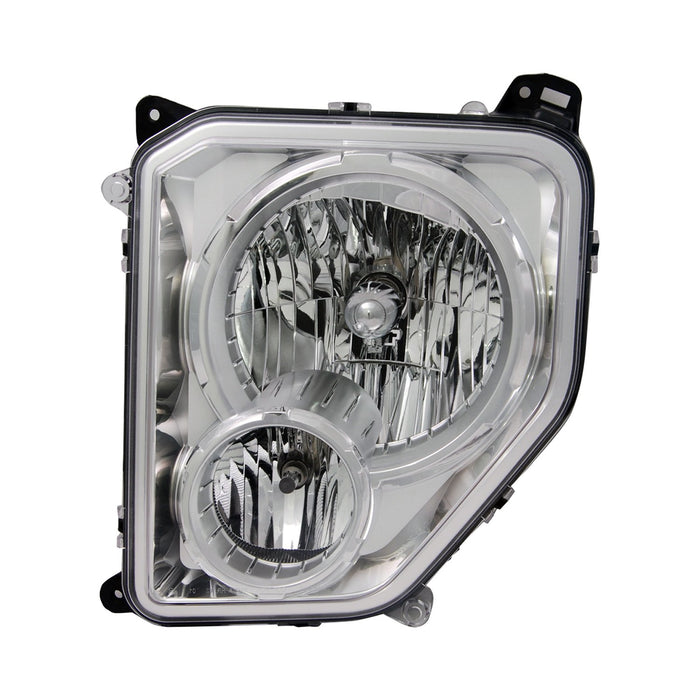 2010-2012 Jeep Liberty Driver Side Headlight Assembly W/Fog Lamps Chrome Bezel Round Bulb Shield Composite - CH2502233-Partify-Painted-Replacement-Body-Parts