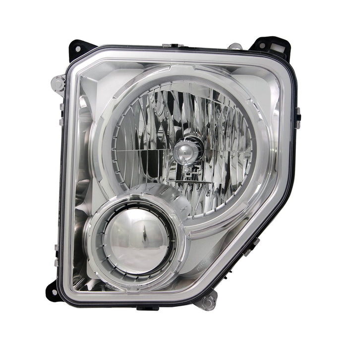 2010-2012 Jeep Liberty Driver Side Headlight Assembly W/O Fog Lamps Chrome Bezel Round Bulb Shield Composite - CH2502234-Partify-Painted-Replacement-Body-Parts