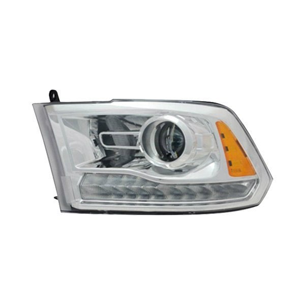 2013-2015 Ram 1500/2500/3500 Driver Side Headlight Assembly Halogen Projector Type To 12-14-14 Chrome Bezel Composite - CH2502244-Partify-Painted-Replacement-Body-Parts