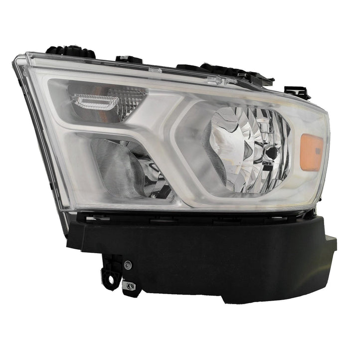 2019-2024 Ram 1500 Driver Side Headlight Assembly Halogen Chrome Trim Composite - CH2502329-Partify-Painted-Replacement-Body-Parts