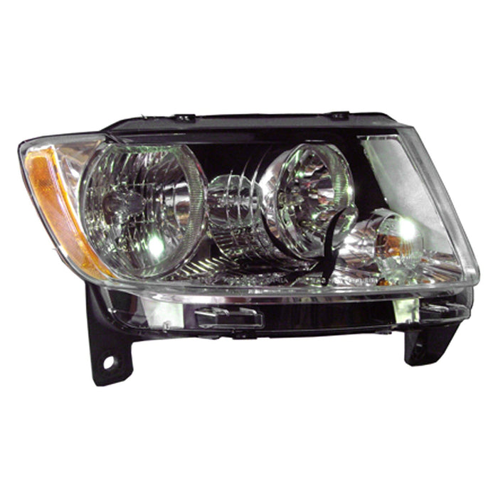 2011-2013 Jeep Grand Cherokee Passenger Side Headlight Assembly Halogen Composite - CH2503224-Partify-Painted-Replacement-Body-Parts