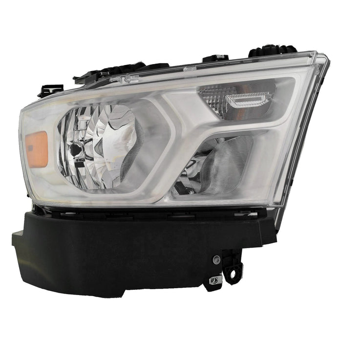 2019-2024 Ram 1500 Passenger Side Headlight Assembly Halogen Chrome Trim Composite - CH2503329-Partify-Painted-Replacement-Body-Parts