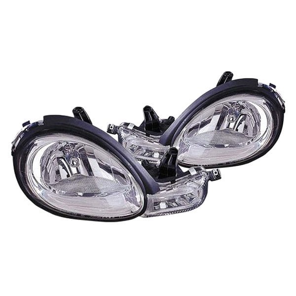 2000-2002 Dodge Neon/Plymouth Neon Headlight Set W/O Bezel Performance Styled W/Clear Park Lens All Diamond Design Performance Set - CH2505102-Partify-Painted-Replacement-Body-Parts