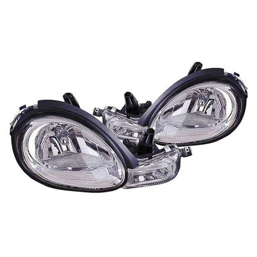 2000-2002 Dodge Neon/Plymouth Neon Headlight Set W/O Bezel Performance Styled W/Clear Park Lens All Diamond Design Performance Set - CH2505102-Partify-Painted-Replacement-Body-Parts