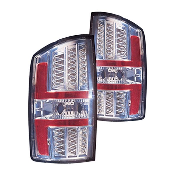 2002-2005 Dodge Ram 1500/2500/3500 Tail Light Set Led W/Bright Bezel W/Clear Lens - CH2811138-Partify-Painted-Replacement-Body-Parts