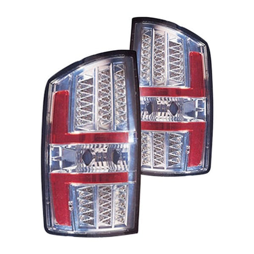 2002-2005 Dodge Ram 1500/2500/3500 Tail Light Set Led W/Bright Bezel W/Clear Lens - CH2811138-Partify-Painted-Replacement-Body-Parts