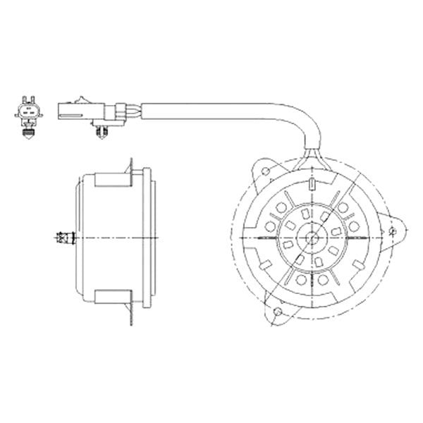 1997-2001 Jeep Cherokee Engine Cooling Fan Motor 4L L6 - CH3116119-Partify-Painted-Replacement-Body-Parts