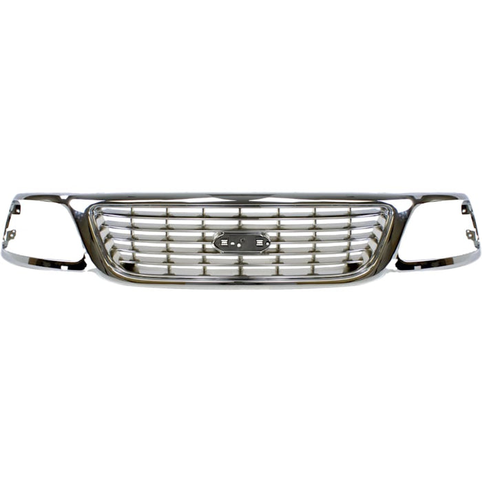 2001-2004 Ford F-150/F-150 Heritage Grille Lightning All Chrome Assembly - FO1200420-Partify-Painted-Replacement-Body-Parts