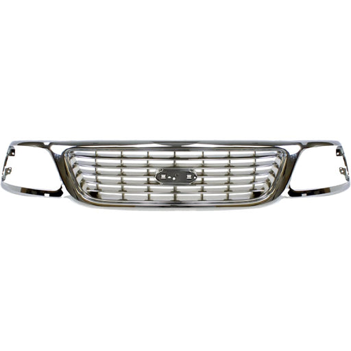 2001-2004 Ford F-150/F-150 Heritage Grille Lightning All Chrome Assembly - FO1200420-Partify-Painted-Replacement-Body-Parts