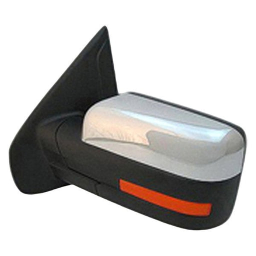 2009-2010 Ford F-150 Driver Side Door Mirror Standard Type Power W/Puddle Lamp W/O Auto Dimmer Chrome Assembly - FO1320411-Partify-Painted-Replacement-Body-Parts