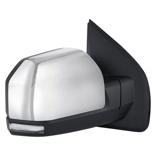 2015-2018 Ford F-150 Passenger Side Door Mirror Standard Type W/O Blis W/Mem W/Spot To 9-12-16 Pwr-Fold Chrome Assembly - FO1321527-Partify-Painted-Replacement-Body-Parts