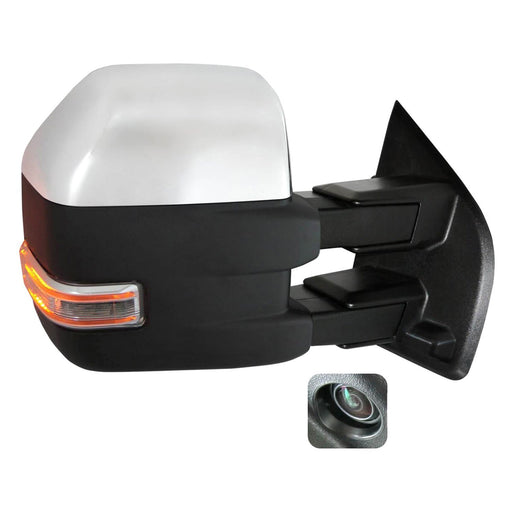 2015-2018 Ford F-150 Passenger Side Door Mirror Telescopic W/Blis W/Side View Camera Chrome - FO1321573-Partify-Painted-Replacement-Body-Parts