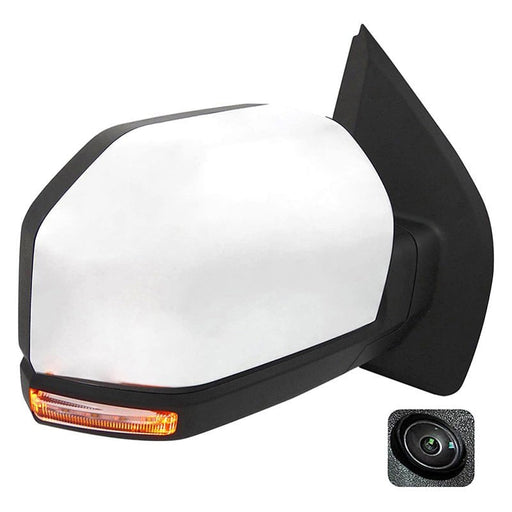2018 Ford F-150 Passenger Side Door Mirror Standard W/Side View Camera W/Blis W/Spot Lamp Chrome Assembly - FO1321594-Partify-Painted-Replacement-Body-Parts
