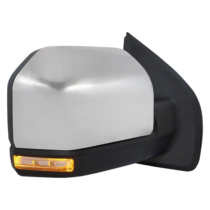 2019-2020 Ford F-150 Passenger Side Door Mirror Heated W/O Blind Spot Detection Chrome Assembly - FO1321658-Partify-Painted-Replacement-Body-Parts