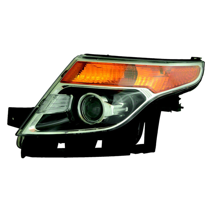 2011-2015 Ford Explorer Driver Side Headlight Assembly Halogen W/O Adjust Composite - FO2502301-Partify-Painted-Replacement-Body-Parts