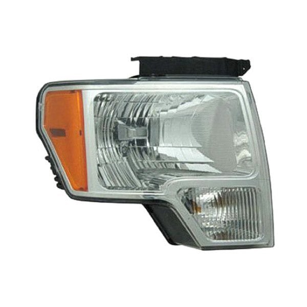 2009-2014 Ford F-150 FX4/Harley-Davidson Edition/King Ranch/Lariat/Lariat Limited/Platinum/STX/XL/XLT Passenger Side Headlight Assembly Chrome Trim Composite - FO2503287-Partify-Painted-Replacement-Body-Parts