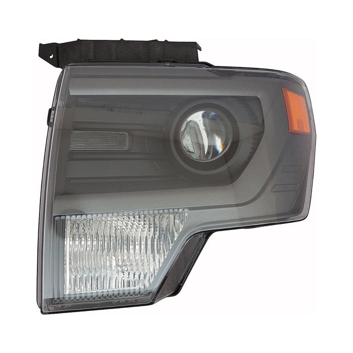 2013-2014 Ford F-150 SVT Raptor Driver Side Headlight Lens Housing Hid Gray Trim - FO2518122-Partify-Painted-Replacement-Body-Parts