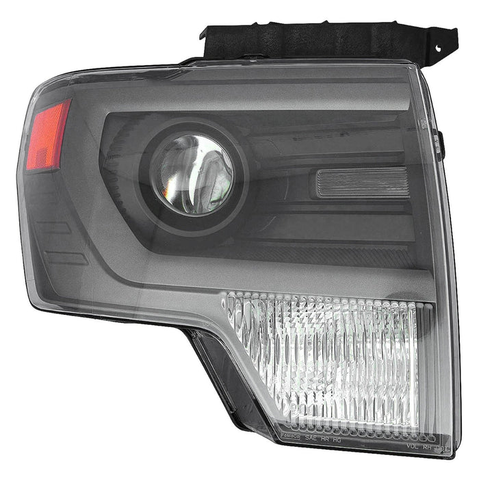 2013-2014 Ford F-150 SVT Raptor Passenger Side Headlight Lens Housing Hid Gray Trim - FO2519122-Partify-Painted-Replacement-Body-Parts