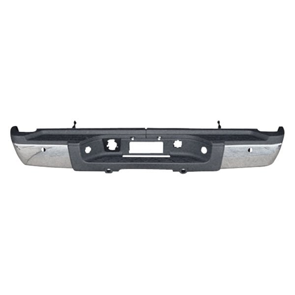 2011-2014 Chevrolet Silverado 2500/3500/GMC Sierra 2500/Sierra 3500 Rear Bumper Assembly Single Rear Wheels W/Rear Object Sensor W/O Sensor Components Chrome - GM1103165-Partify-Painted-Replacement-Body-Parts