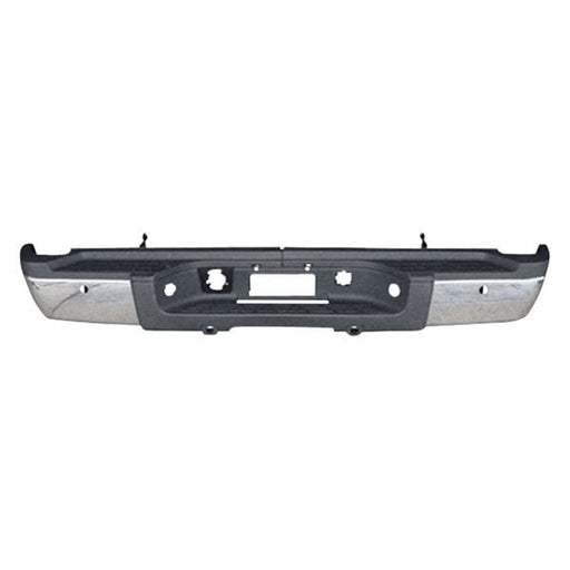 2011-2014 Chevrolet Silverado 2500/3500/GMC Sierra 2500/Sierra 3500 Rear Bumper Assembly Single Rear Wheels W/Rear Object Sensor W/O Sensor Components Chrome - GM1103165-Partify-Painted-Replacement-Body-Parts