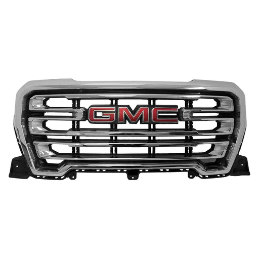 2019-2022 GMC Sierra 1500/1500 Limited SLT Grille W/O Surround View Camera Chrome Assembly - GM1200790-Partify-Painted-Replacement-Body-Parts