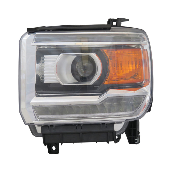 2014-2019 GMC Sierra 1500/1500 Limited/2500/3500 Driver Side Headlight Assembly Led Chrome Bezel Composite - GM2502390-Partify-Painted-Replacement-Body-Parts