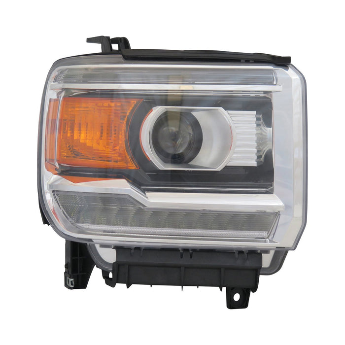2014-2019 GMC Sierra 1500/1500 Limited/2500/3500 Passenger Side Headlight Assembly Led Chrome Bezel Composite - GM2503390-Partify-Painted-Replacement-Body-Parts