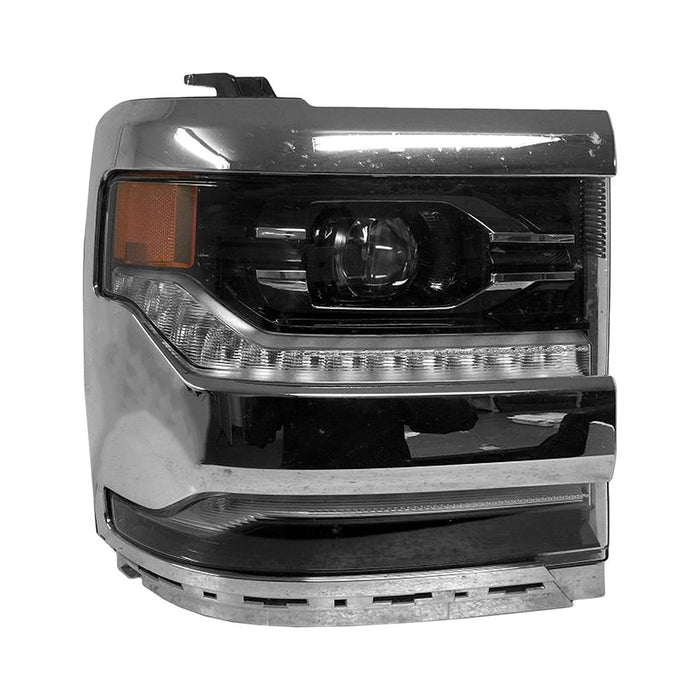 2016-2018 Chevrolet Silverado 1500 Passenger Side Headlight Assembly Led Chrome Bezel Composite - GM2503452-Partify-Painted-Replacement-Body-Parts