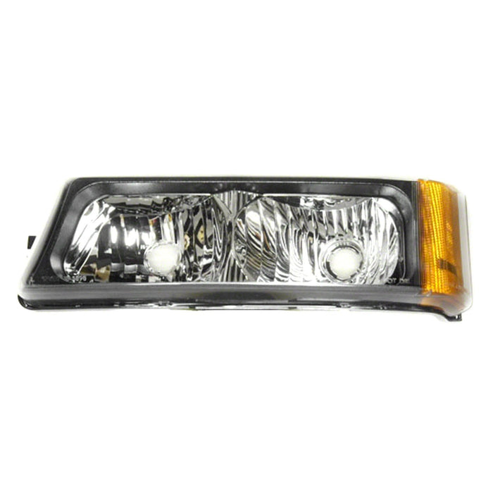 2002-2007 Chevrolet Avalanche 1500/2500/Silverado 1500/Silverado 1500 Classic/Silverado 2500/Silverado 2500 Classic/Silverado 3500/Silverado 3500 Classic Driver Side Parking Light Assembly W/O Body Cladding Incls Signal/Marker & Running Lamps W/O Bulb Or Socket - GM2520185-Partify-Painted-Replacement-Body-Parts