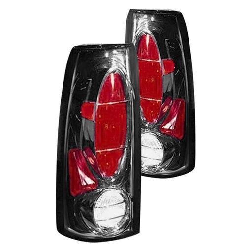 1988-2000 Cadillac Escalade/Chevrolet Blazer/C1500/C2500/C3500/K1500/K2500/K3500/Tahoe Z71/GMC C1500/C2500/C3500/K1500/K2500/K3500/Yukon Denali Tail Light Set Helmet Design W/Gunmetal Finish Housing - GM2811174-Partify-Painted-Replacement-Body-Parts