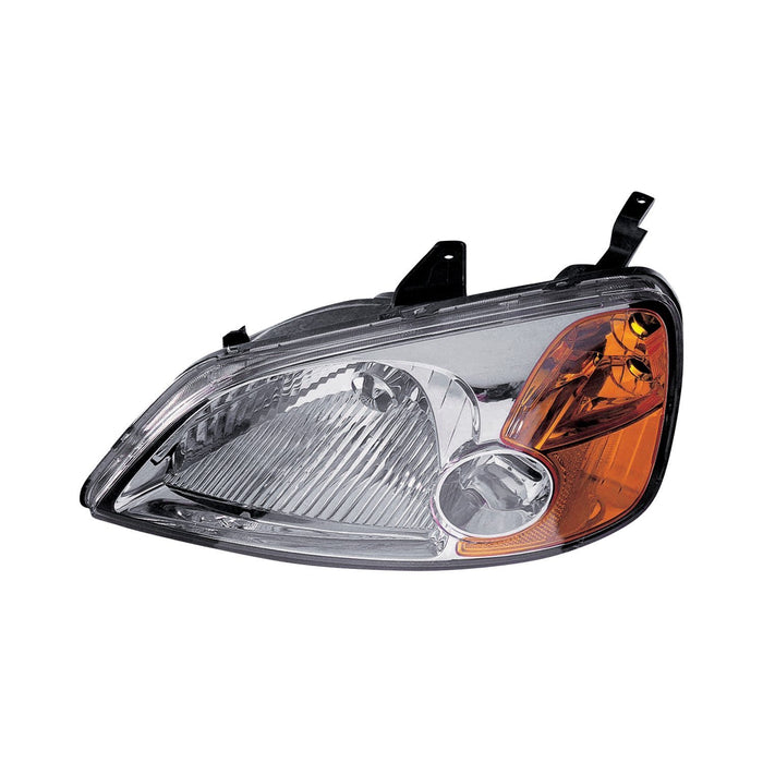 2001-2003 Honda Civic Hybrid Driver Side Headlight Assembly Includes Side Marker/Park/Signal Lamps W/O Bulbs Or Sockets Composite 4 Door Sedan - HO2502116-Partify-Painted-Replacement-Body-Parts