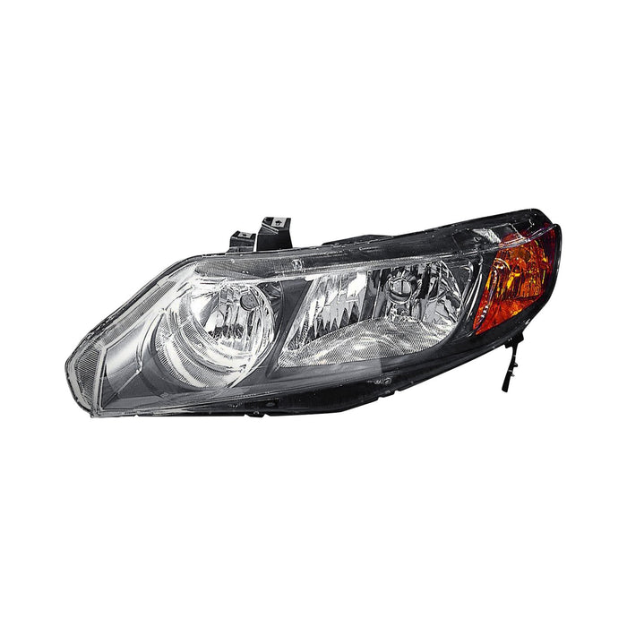 2006-2008 Honda Civic Driver Side Headlight Assembly Includes Side Marker/Park/Signal Lamps W/O Bulbs Or Sockets Composite 4 Door Sedan - HO2502125-Partify-Painted-Replacement-Body-Parts