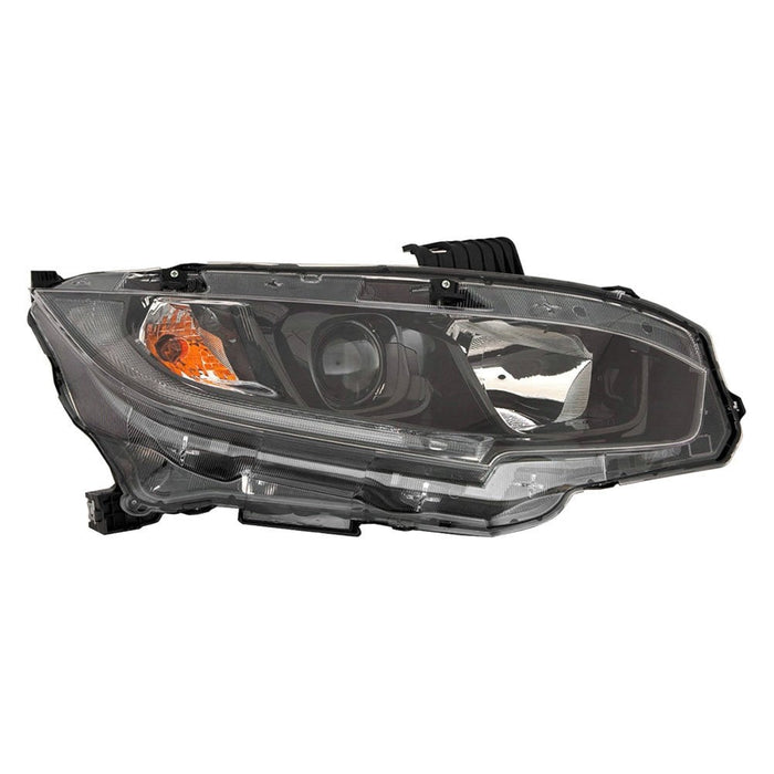 2018 Honda Civic Passenger Side Headlight Assembly Japan Built Composite 1.5L L4 Turbocharged Sedan - HO2503198-Partify-Painted-Replacement-Body-Parts