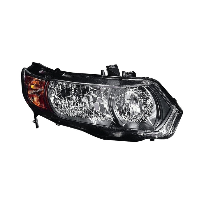 2006-2007 Honda Civic Passenger Side Headlight Lens Housing 2 Door Coupe - HO2519111-Partify-Painted-Replacement-Body-Parts