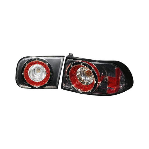 1992-1995 Honda Civic Tail Light Set 4 Lamp Set Led Design Gunmetal Type Coupe/Sedan - HO2811192-Partify-Painted-Replacement-Body-Parts