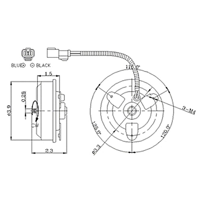 1992-1998 Honda Civic/Civic del Sol Engine Cooling Fan Motor Condenser Fan - HO3116102-Partify-Painted-Replacement-Body-Parts