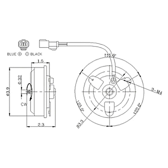 1998-2002 Acura CL/Honda Accord/CR-V/Prelude Engine Cooling Fan Motor Condenser Fan 2.3L L4 - HO3116104-Partify-Painted-Replacement-Body-Parts