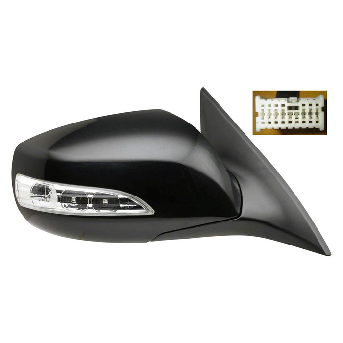 2010-2016 Hyundai Genesis Coupe Passenger Side Door Mirror Heated W/Side Repeater Lamps Assembly - HY1321193-Partify-Painted-Replacement-Body-Parts