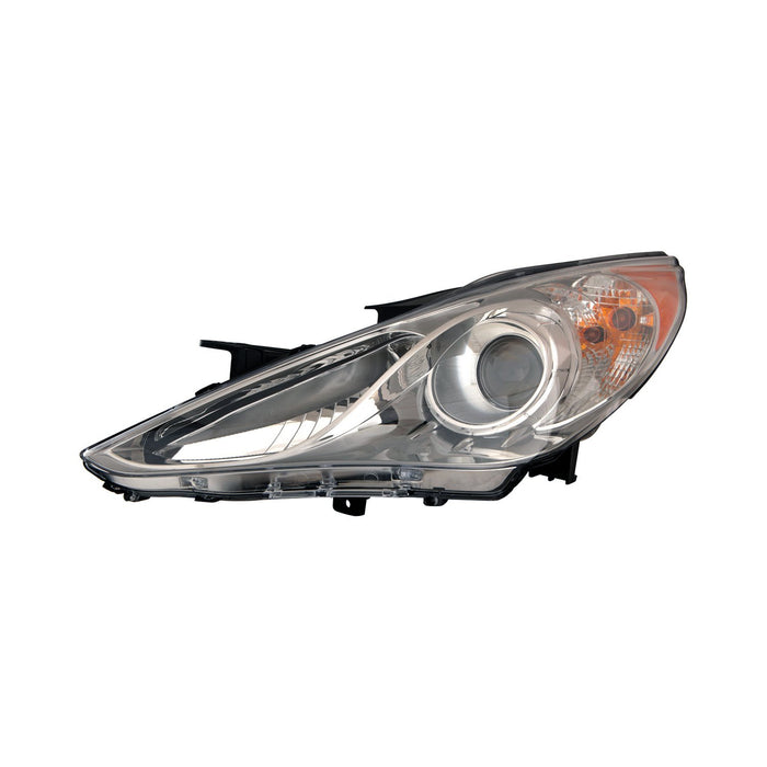 2011-2014 Hyundai Sonata Limited/SE Driver Side Headlight Assembly Halogen Type 2 Chrome Bezel Composite - HY2502157-Partify-Painted-Replacement-Body-Parts