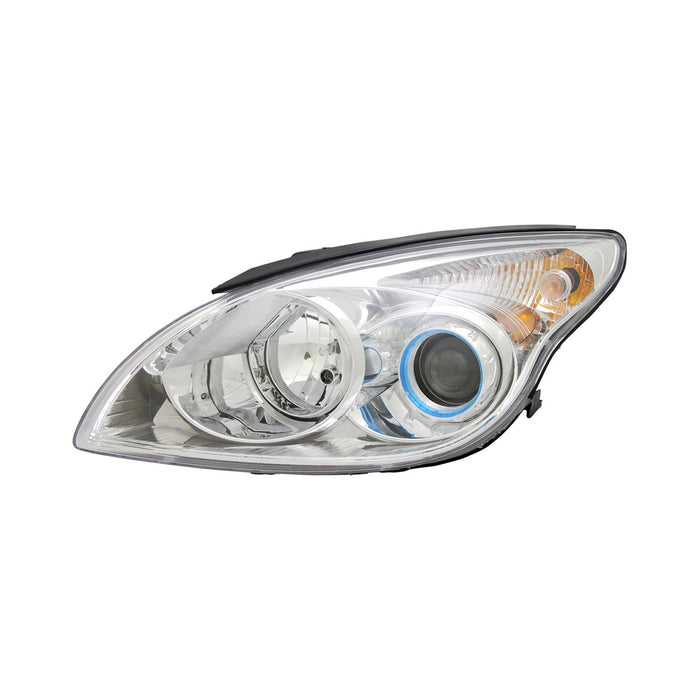 2010-2012 Hyundai Elantra Driver Side Headlight Assembly From 7-1-09 W/O Chrome Ring Cornering Lamp Bezel Composite Hatchback - HY2502162-Partify-Painted-Replacement-Body-Parts