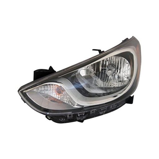 2012-2014 Hyundai Accent Driver Side Headlight Assembly Std Type Composite Hatchback/Sedan - HY2502163-Partify-Painted-Replacement-Body-Parts