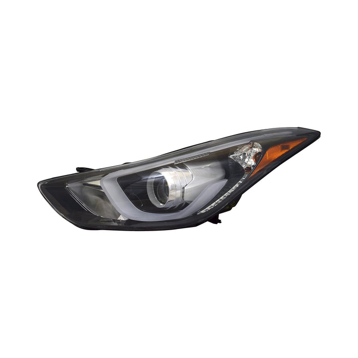 2014-2016 Hyundai Elantra Driver Side Headlight Assembly Usa Built W/Led Position Lamp Composite - HY2502186-Partify-Painted-Replacement-Body-Parts