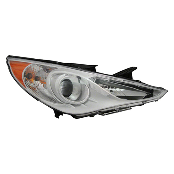 2011-2014 Hyundai Sonata GLS Passenger Side Headlight Assembly Halogen Type 1 White Bezel Composite - HY2503159-Partify-Painted-Replacement-Body-Parts