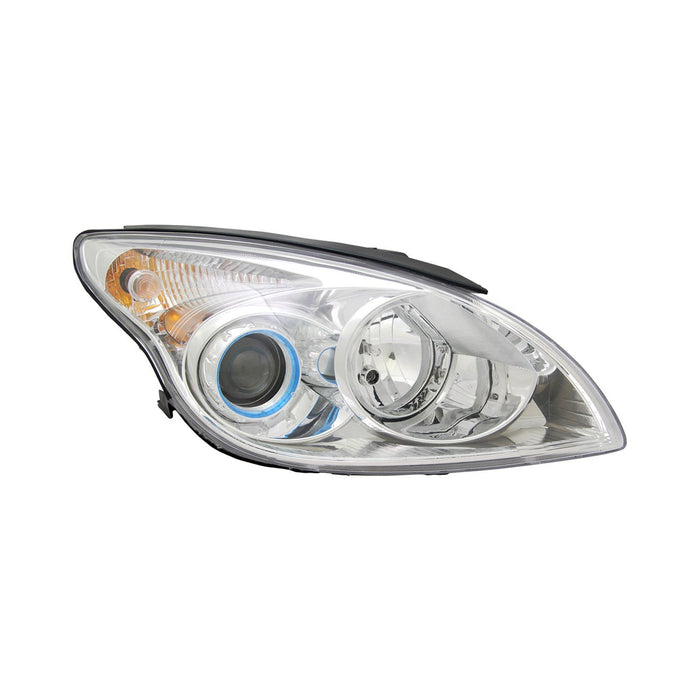 2010-2012 Hyundai Elantra Passenger Side Headlight Assembly From 7-1-09 W/O Chrome Ring Cornering Lamp Bezel Composite Hatchback - HY2503162-Partify-Painted-Replacement-Body-Parts
