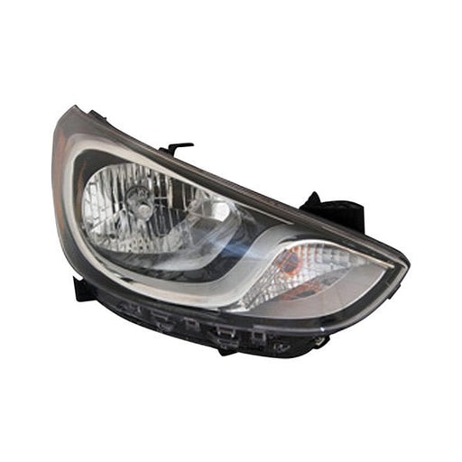 2012-2014 Hyundai Accent Passenger Side Headlight Assembly Std Type Composite Hatchback/Sedan - HY2503163-Partify-Painted-Replacement-Body-Parts